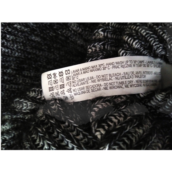 Zara Knit Black Ribbed Chunky Wool Turtleneck Sweater Blend Hi-Lo Hem Zip Small - Picture 14 of 14